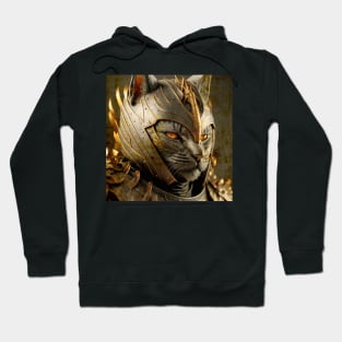 Cat in Samurai Helmet Hoodie